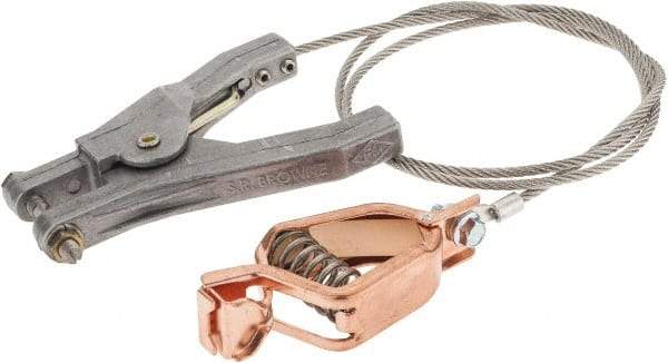 Hubbell Workplace - 19 AWG, 3 Ft., Alligator Clip, Hand Clamp, Grounding Cable with Clamps - Noninsulated, Federal Specification A-A-59466-010 - Strong Tooling