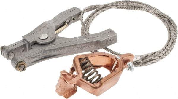 Hubbell Workplace - 19 AWG, 5 Ft., Alligator Clip, Hand Clamp, Grounding Cable with Clamps - Noninsulated, Federal Specification A-A-59466-010 - Strong Tooling