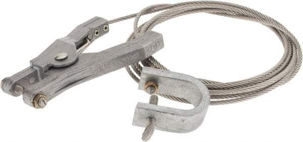 Hubbell Workplace - 19 AWG, 10 Ft., Alligator Clip, Hand Clamp, Grounding Cable with Clamps - Noninsulated, Federal Specification A-A-59466-010 - Strong Tooling