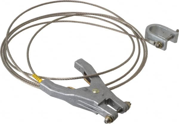 Hubbell Workplace - 19 AWG, 10 Ft., C-Clamp, Hand Clamp, Grounding Cable with Clamps - Noninsulated - Strong Tooling