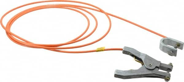 Hubbell Workplace - 19 AWG, 10 Ft., C-Clamp, Hand Clamp, Grounding Cable with Clamps - Orange - Strong Tooling