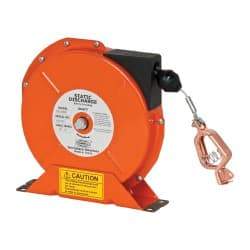 Hubbell Workplace - 1/8 Inch x 50 Ft. Stranded Cable Grounding Reel - Spring Driven Reel - Strong Tooling