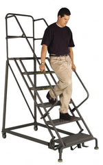 TRI-ARC - 130" 10 Step Ladder - Slope Ladder, 450 Lb Capacity, 100" Platform Height, 34" Base Width x 99" Depth, Perforated Tread - Strong Tooling