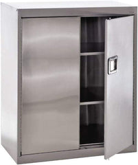 Sandusky Lee - 3 Shelf Locking Storage Cabinet - Stainless Steel, 36" Wide x 18" Deep x 42" High - Strong Tooling