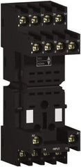 Schneider Electric - 250 Volt, 10 Amp, Flat Relay Socket - DIN Rail Mount, Panel Mount, IP20, Box Lug Mixed Terminal - Strong Tooling