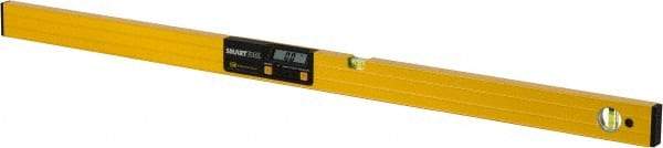 Smart Tool - 48" Long 2 Vial Box Beam Level - Aluminum, Yellow, 1 Level & 1 Plumb Vials - Strong Tooling