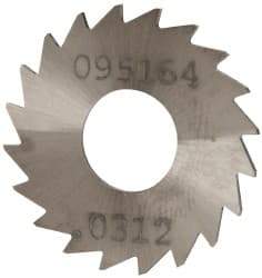 Made in USA - 1" Diam x 0.0313" Blade Thickness x 3/8" Arbor Hole Diam, 20 Tooth Slitting and Slotting Saw - Arbor Connection, Right Hand, Uncoated, Solid Carbide, Concave Ground - Strong Tooling