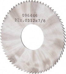 Made in USA - 2-1/2" Diam x 0.0313" Blade Thickness x 7/8" Arbor Hole Diam, 72 Tooth Slitting and Slotting Saw - Arbor Connection, Solid Carbide, Concave Ground - Strong Tooling