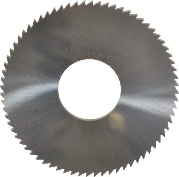 Made in USA - 2-1/2" Diam x 1/8" Blade Thickness x 7/8" Arbor Hole Diam, 72 Tooth Slitting and Slotting Saw - Arbor Connection, Solid Carbide, Concave Ground - Strong Tooling