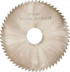 Made in USA - 2-3/4" Diam x 0.0313" Blade Thickness x 5/8" Arbor Hole Diam, 60 Tooth Slitting and Slotting Saw - Arbor Connection, Solid Carbide, Concave Ground - Strong Tooling