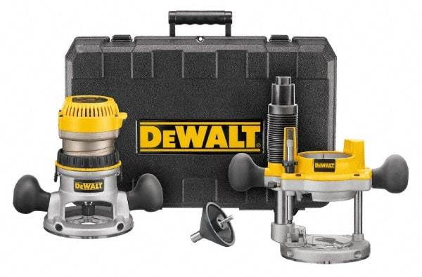 DeWALT - 1.75 hp, 24,500 RPM, Fixed Plunge Combination Router Kit - 11 Amps, 1/4 and 1/2 Inch Collet - Strong Tooling