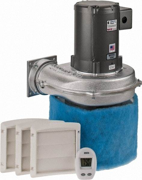 Electra-Kool - 3 Phase, 1.6 to 1.4/0.7 Amp, 455 CFM, 3,450 RPM, 200 Cubic Ft. Filtered Enclosure Blower - 4 Inch Inside Width - Strong Tooling