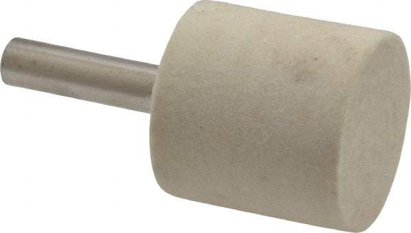 Value Collection - 1" Diam, 1/4" Shank Diam, Cylinder Shaped Mounted Bob - Hard Density, 1" Head Length, Wool Felt - Strong Tooling