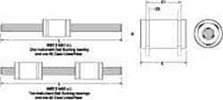 Thomson Industries - 1/4" ID, Two Linear Bearing Instrument Set - 1/2" Overall Height, 6" Overall Width, 1/2" OD - Strong Tooling