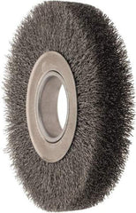 Weiler - 7" OD, 2" Arbor Hole, Crimped Steel Wheel Brush - 1-1/4" Face Width, 1-5/8" Trim Length, 0.014" Filament Diam, 6,000 RPM - Strong Tooling