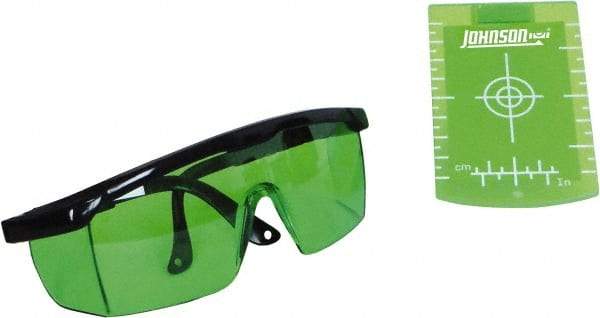 Johnson Level & Tool - Laser Level Magnetic Target and Enhancement Glasses - Use With Green Beam Lasers - Strong Tooling