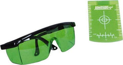 Johnson Level & Tool - Laser Level Magnetic Target and Enhancement Glasses - Use With Green Beam Lasers - Strong Tooling