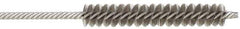 Made in USA - 1/4" Diam Helical Stainless Steel Tube Brush - Double Spiral, 0.005" Filament Diam, 1-1/2" Brush Length, 4" OAL, 0.091" Diam Stainless Steel Shank - Strong Tooling