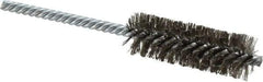 Made in USA - 7/8" Diam Helical Stainless Steel Tube Brush - Double Spiral, 0.006" Filament Diam, 2-1/2" Brush Length, 5-1/2" OAL, 0.237" Diam Galvanized Steel Shank - Strong Tooling