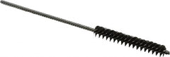 Made in USA - 1/4" Diam Helical Steel Tube Brush - Double Spiral, 0.005" Filament Diam, 1-1/2" Brush Length, 4" OAL, 0.091" Diam Stainless Steel Shank - Strong Tooling