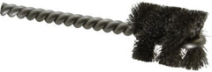 Made in USA - 7/8" Diam Helical Stainless Steel Tube Brush - Single Spiral, 0.006" Filament Diam, 1" Brush Length, 3-1/2" OAL, 0.213" Diam Stainless Steel Shank - Strong Tooling