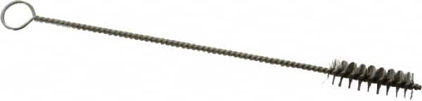 PRO-SOURCE - 3/4" Long x 1/4" Diam Stainless Steel Twisted Wire Bristle Brush - Single Spiral, 4" OAL, 0.003" Wire Diam, 0.062" Shank Diam - Strong Tooling