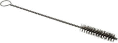 PRO-SOURCE - 2-1/2" Long x 9/16" Diam Stainless Steel Twisted Wire Bristle Brush - Single Spiral, 9" OAL, 0.008" Wire Diam, 0.142" Shank Diam - Strong Tooling