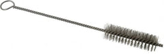 PRO-SOURCE - 3" Long x 7/8" Diam Stainless Steel Twisted Wire Bristle Brush - Single Spiral, 10" OAL, 0.008" Wire Diam, 0.162" Shank Diam - Strong Tooling