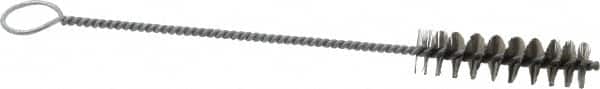 PRO-SOURCE - 2-1/2" Long x 11/16" Diam Stainless Steel Twisted Wire Bristle Brush - Single Spiral, 9" OAL, 0.008" Wire Diam, 0.142" Shank Diam - Strong Tooling