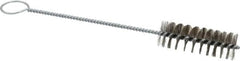 PRO-SOURCE - 3" Long x 1" Diam Stainless Steel Twisted Wire Bristle Brush - Single Spiral, 10" OAL, 0.008" Wire Diam, 0.16" Shank Diam - Strong Tooling