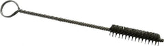 Made in USA - 1-1/2" Long x 3/8" Diam Stainless Steel Twisted Wire Bristle Brush - Double Spiral, 5-1/2" OAL, 0.005" Wire Diam, 0.085" Shank Diam - Strong Tooling