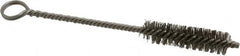 Made in USA - 2" Long x 1/2" Diam Stainless Steel Twisted Wire Bristle Brush - Double Spiral, 5-1/2" OAL, 0.006" Wire Diam, 0.11" Shank Diam - Strong Tooling