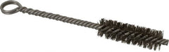 Made in USA - 2" Long x 5/8" Diam Stainless Steel Twisted Wire Bristle Brush - Double Spiral, 5-1/2" OAL, 0.008" Wire Diam, 0.142" Shank Diam - Strong Tooling