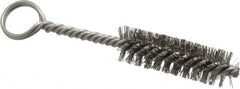 Made in USA - 2-1/2" Long x 3/4" Diam Stainless Steel Twisted Wire Bristle Brush - Double Spiral, 5-1/2" OAL, 0.01" Wire Diam, 0.162" Shank Diam - Strong Tooling