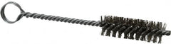 Made in USA - 2" Long x 5/8" Diam Stainless Steel Twisted Wire Bristle Brush - Double Spiral, 5-1/2" OAL, 0.008" Wire Diam, 0.209" Shank Diam - Strong Tooling