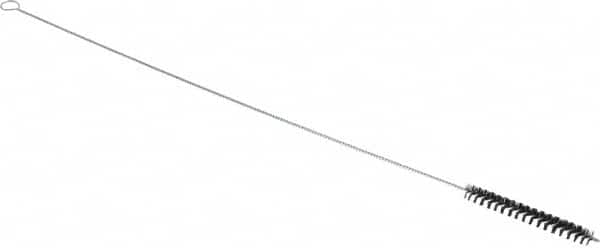 PRO-SOURCE - 4" Long x 1/2" Diam Nylon Bristle Brush - Single Spiral, 26" OAL, 0.01" Filament Diam, 0.128" Shank Diam - Strong Tooling