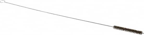 PRO-SOURCE - 4" Long x 1/2" Diam Horsehair Bristle Brush - Single Spiral, 26" OAL, 0.012" Filament Diam, 0.11" Shank Diam - Strong Tooling