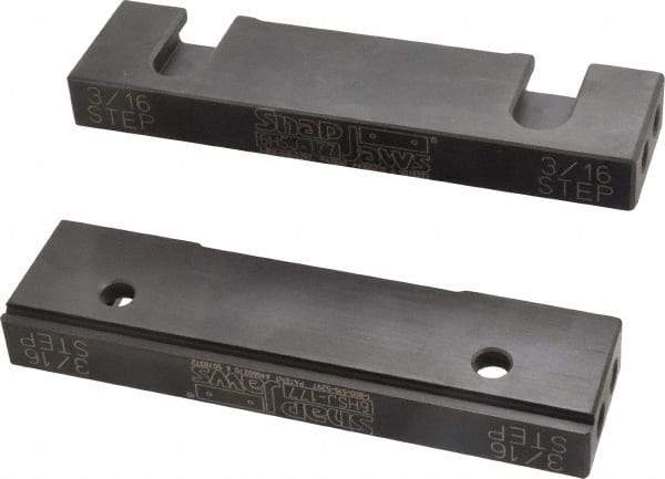 Snap Jaws - 6" Wide x 1.53" High x 0.73" Thick, Step Vise Jaw - Hard, Steel, Fixed Jaw, Compatible with 6" Vises - Strong Tooling