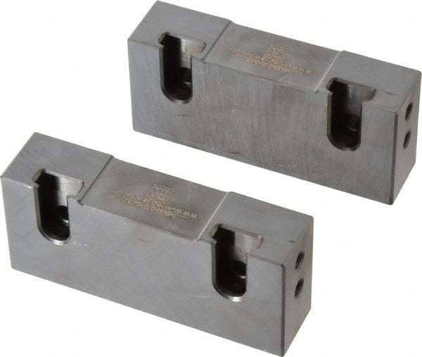 Snap Jaws - 4" Wide x 1-3/4" High x 1" Thick, Flat/No Step Vise Jaw - Soft, Steel, Fixed Jaw, Compatible with 4" Vises - Strong Tooling