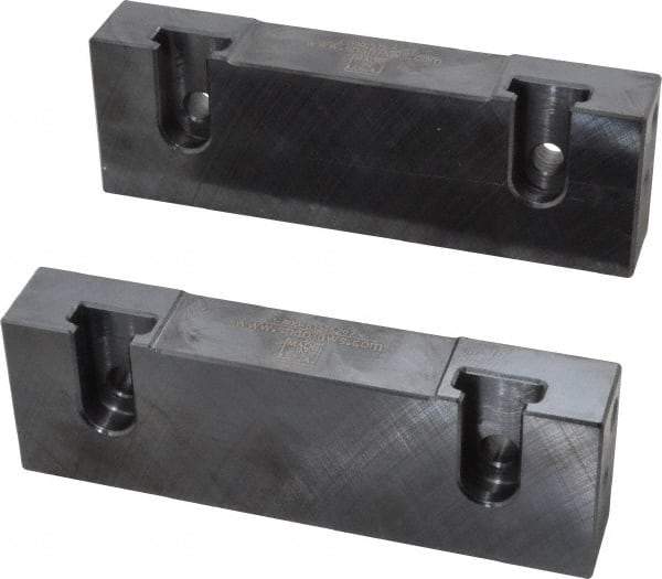 Snap Jaws - 6" Wide x 2" High x 1" Thick, Flat/No Step Vise Jaw - Soft, Steel, Fixed Jaw, Compatible with 6" Vises - Strong Tooling