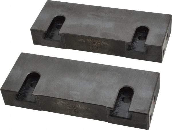 Snap Jaws - 6" Wide x 2-1/4" High x 1" Thick, Flat/No Step Vise Jaw - Soft, Steel, Fixed Jaw, Compatible with 6" Vises - Strong Tooling