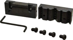 Snap Jaws - 4" Wide x 1-3/4" High x 1" Thick, V-Groove Vise Jaw - Steel, Fixed Jaw, Compatible with 4" Vises - Strong Tooling