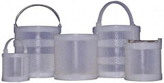 Made in USA - Round Polypropylene Dipping Basket - 1/16" Perforation, 8" Wide - Strong Tooling