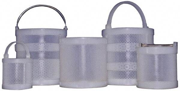 Made in USA - Round Polypropylene Dipping Basket - 3/16" Perforation, 12" Wide - Strong Tooling