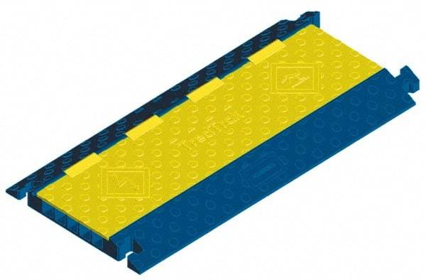 Hubbell Wiring Device-Kellems - 5 Channel, T-Shaped, Drop Over Cable Ramp - 25 Inch Long x 20 Inch Wide x 2.31 Inch High, Yellow and Blue - Strong Tooling