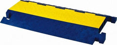 Hubbell Wiring Device-Kellems - 3 Channel, T-Shaped, Drop Over Cable Ramp - 36 Inch Long x 20 Inch Wide x 3.05 Inch High, Yellow and Blue - Strong Tooling