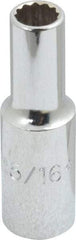 Proto - 5/16", 3/8" Drive, Deep Hand Socket - 12 Points, 2-1/8" OAL, Chrome Finish - Strong Tooling