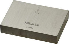 Mitutoyo - 2" Rectangular Steel Gage Block - Accuracy Grade AS-1, Includes Certificate of Inspection - Strong Tooling