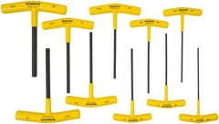 Bondhus - 10 Piece T-Handle Cushion Grip Hex Key Set - Hex Range 3/32 to 3/8", 6" OAL, Protanium High Torque Steel - Strong Tooling