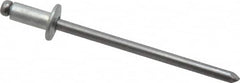 Marson - Size 44 Button Head Steel Open End Blind Rivet - Steel Mandrel, 0.032" to 1/8" Grip, 1/4" Head Diam, 0.129" to 0.133" Hole Diam, 0.275" Length Under Head, 1/8" Body Diam - Strong Tooling